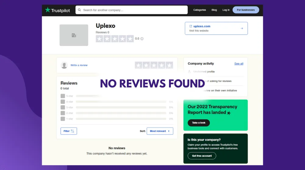 No reviews found about the website