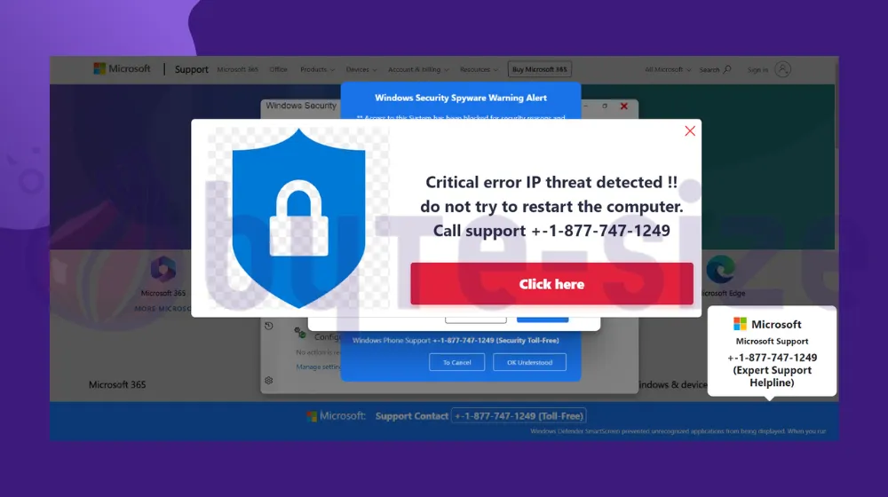Critical error IP threat detected – Fake Tech Support Warnings
