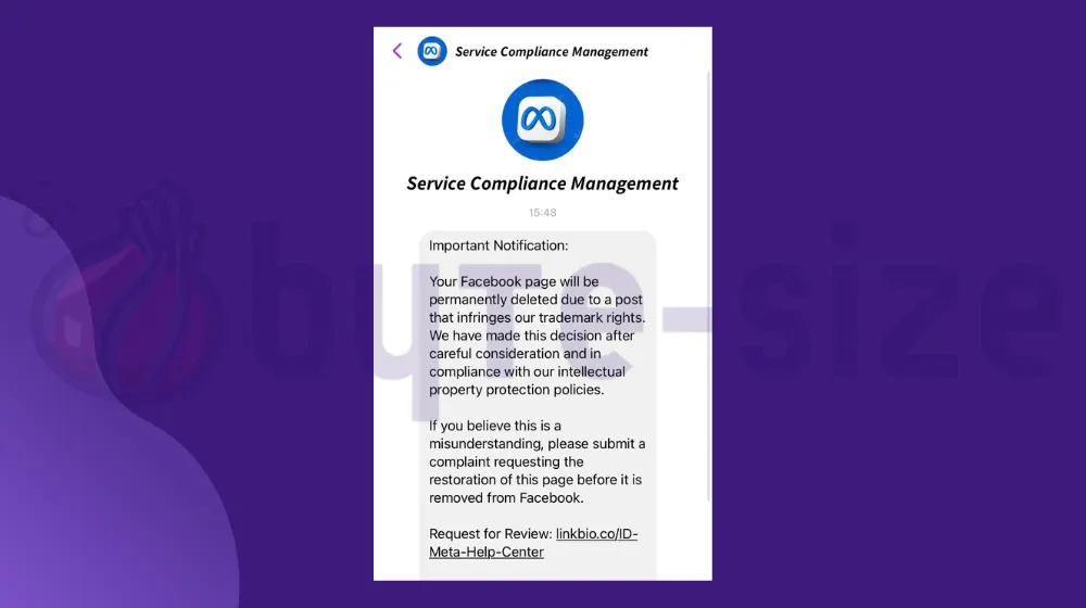 Service Compliance Management: Important Notification (Online Scam)