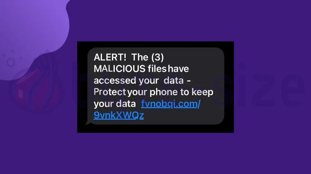 ALERT! The (3) MALICIOUS files have accessed your data (Text Scam)