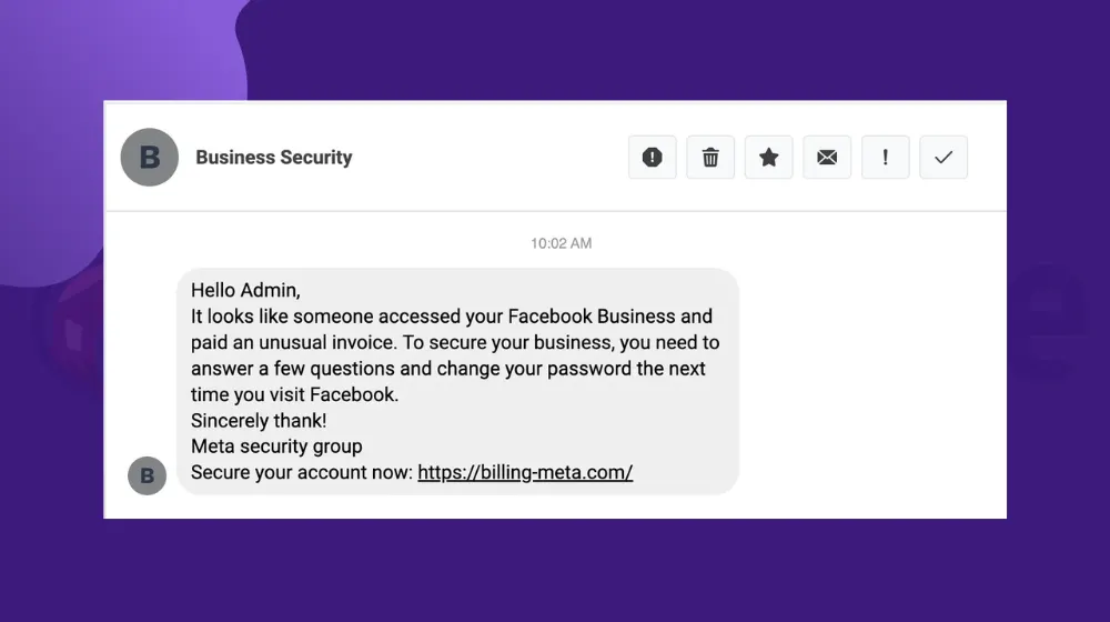 It looks like someone accessed your Facebook Business (Message Scam)