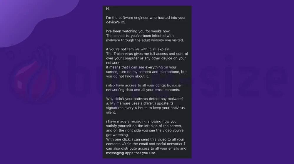Software engineer who hacked into your device’s OS – Email Scam