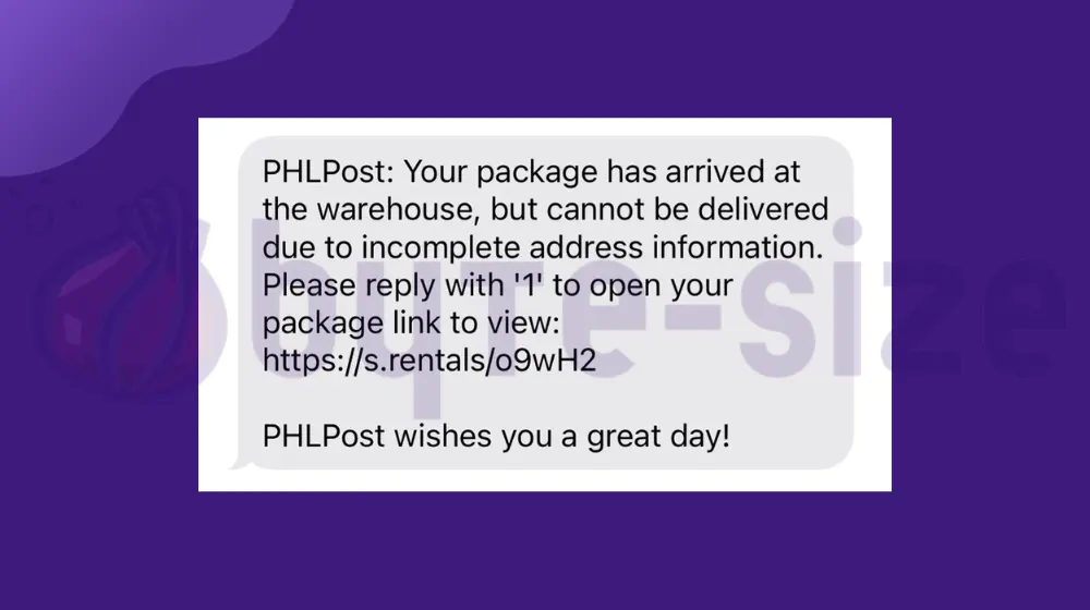 PHLPost: Your package has arrived but cannot be delivered – Text Scam